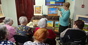 Юргинские ветераны посетили выездную выставку картин